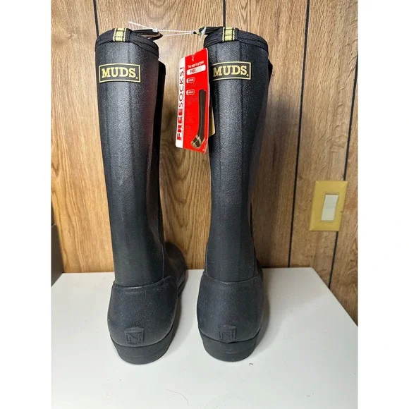 Noble Outfitters Muds High Women's Black Waterproof Rubber Riding Boots - Picture 4 of 7